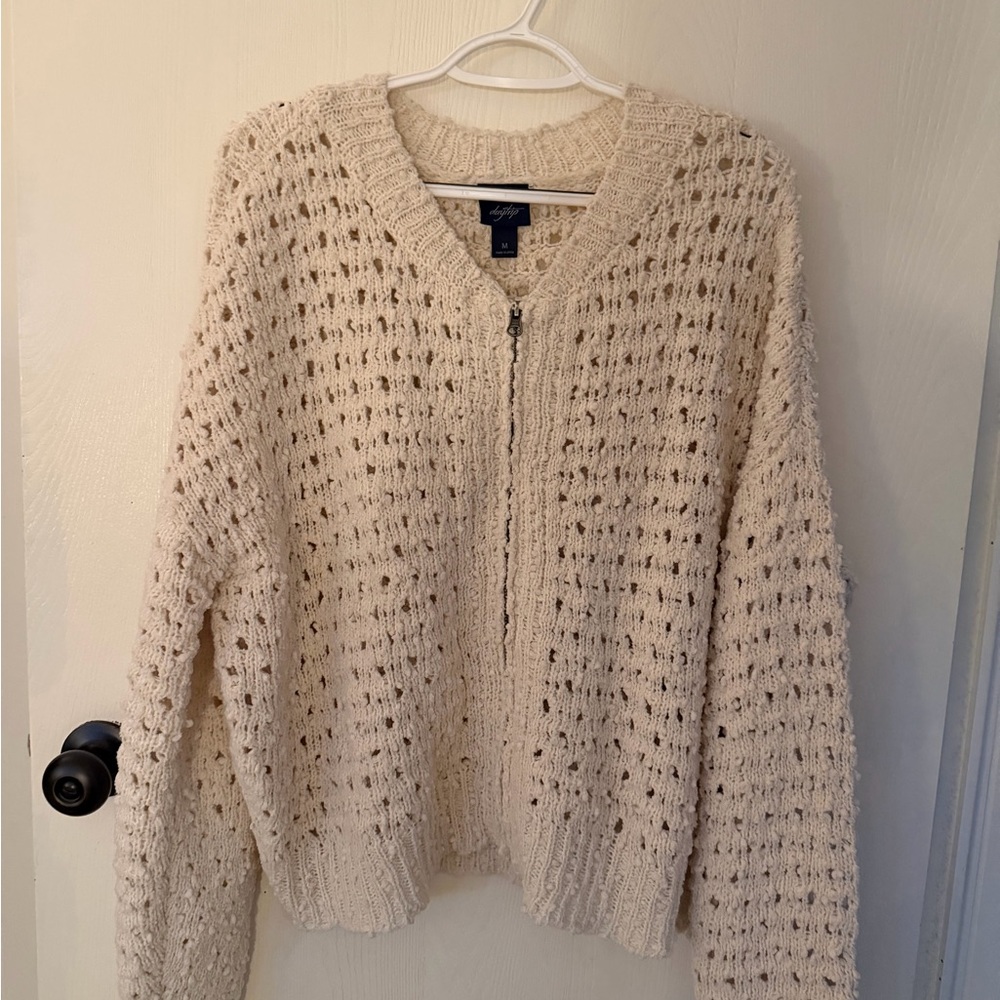 Daytrip Cream Textured Cardigan